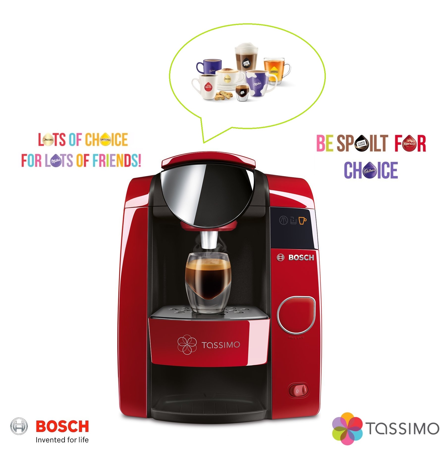 Bosch Tassimo Joy 2 T45 Red Multi Drinks Pod Machine Tas4503gb